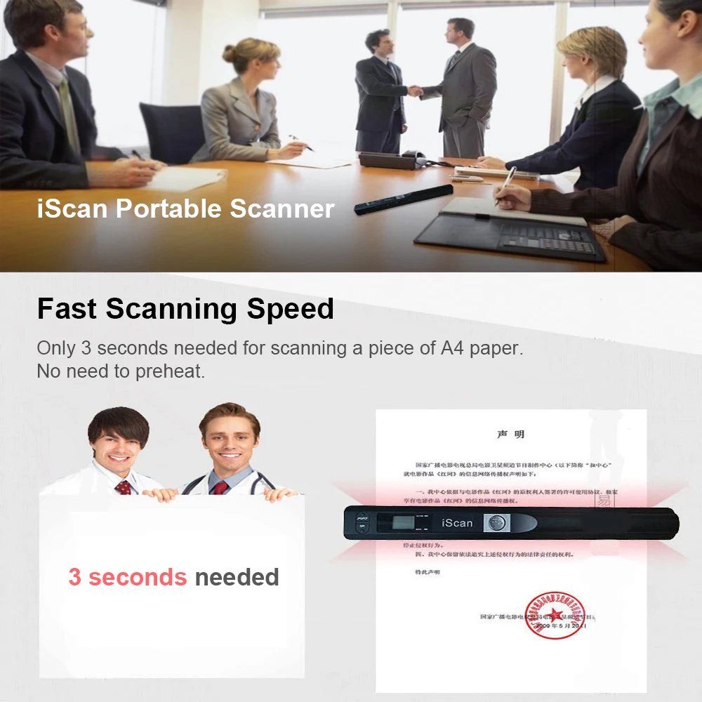 2025 IScan Scanner Portátil Mini Scanner de Documentos Portátil Scanner de Livro A4 para JPG e Formato PDF 300/600/900 DPI - Image 3