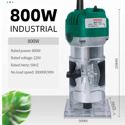 Aparador elétrico para carpintaria, máquina de gravação manual, fresadora de madeira, escultura, entalhe, roteador de madeira, 800w, 30000rpm