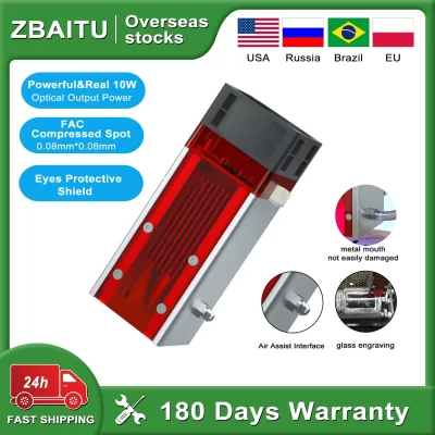 Zbaitu cabeça de módulo a laser 80w 450nm com assistência de ar para máquina de corte e gravação a laser cnc, cortador de gravador diy, ferramentas para trabalhar madeira