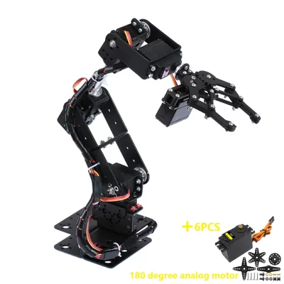 Kit de braço robótico 6dof programação robô braço diy kit robô de programação com código de código de código aberto e tutorial motor analógico de 180 graus