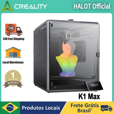 Nova versão creality k1 max impressora 3d 600 mm/s impressora 3d de alta velocidade nivelamento automático dupla refrigeração função ia inteligente 300x300x300mm