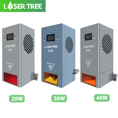 Laser tree 40w 30w 20w air assist ttl módulo laser de luz azul, gravador cnc de alta precisão para madeira/mdf/acrílico preto, ferramenta diy