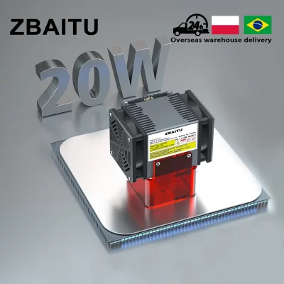 Cabeça de módulo laser de 4 diodos 20w, com ventiladores duplos de assistência de ar para gravador a laser cnc, máquina de corte e gravação, ferramentas para trabalhar madeira