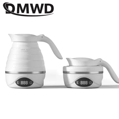 110v/220v viagem acampamento portátil dobrável silicone chaleira elétrica fervente água quente isolamento térmico caldeira de aquecimento bule chá