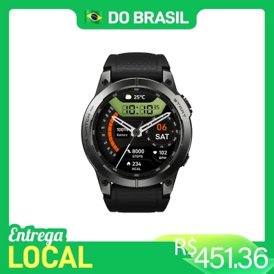 Zeblaze Stratos 3 Pro GPS Relógio Inteligente, Rastreador de Sono Fitness, GPS Embutido, Importação de Rota AMOLED Display, Chamadas Telefônicas Bluetooth