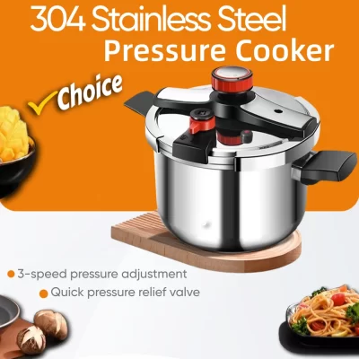 4l/6l/8l/10l/12 l pressão de fogão profissional 304 aço inoxidável aquecimento rápido panela para acampamento família doméstico