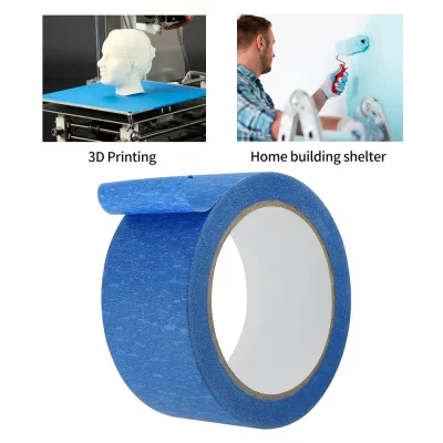 Peças para impressoras 3d, fita térmica azul para pintores, 48mm * 30m, resistente a altas temperaturas, peça adesiva de poliimida, cama aquecida, proteção de aquecimento