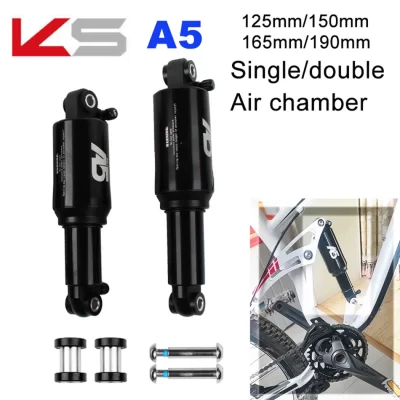 Ks a5 bicicleta duplo único ar 125mm / 150mm / 165mm/190mm/mm/cilindro traseiro amortecedor peças da bicicleta