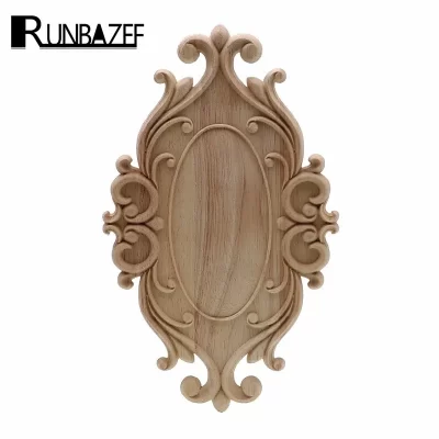 Runbazef móveis de madeira maciça acessórios decorativos nova flor esculpida porta vintage decoração para casa estatuetas miniaturas ornamentos