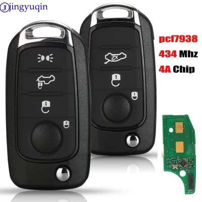 jingyuqin 3/4 Botões 434MHz 4A Chip PCF7938 remoto da chave do carro Para FIAT TIPO Toro 500X Com New Remote Control