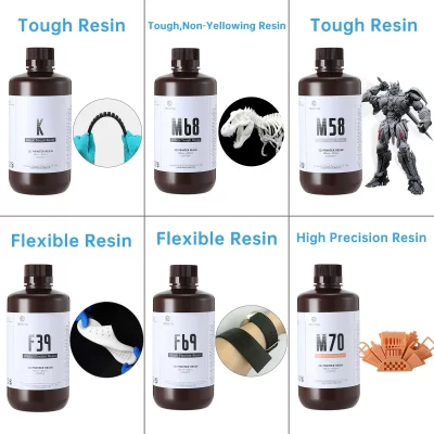 Resione 1kg abs como resistente flexível dental transparente uv resina 3d para elegoo anycúbico resina 3d fóton