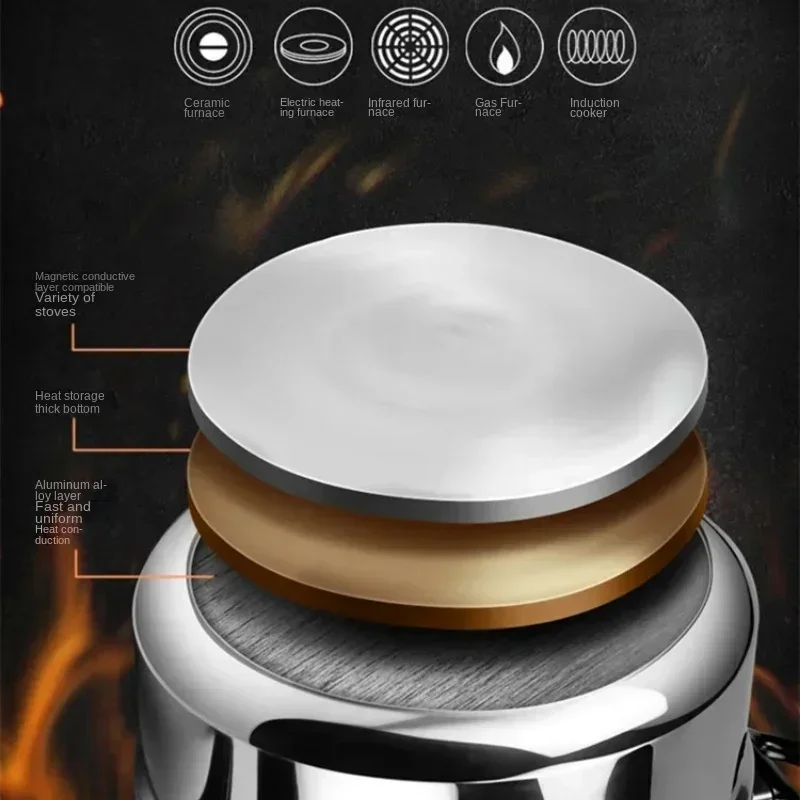 Panela de pressão de alumínio, alta vaporização instantânea, vaporizador a gás superior de indução, ideal para cozinhar alto, guisado e - Image 6