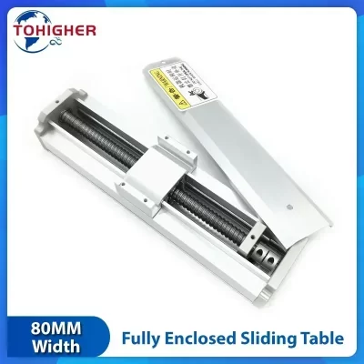 Módulo totalmente fechado de 80mm de largura, mesa deslizante de alumínio, guia de trilho linear, palco cnc, capa contra poeira, módulo linear sfu1605 sfu1610
