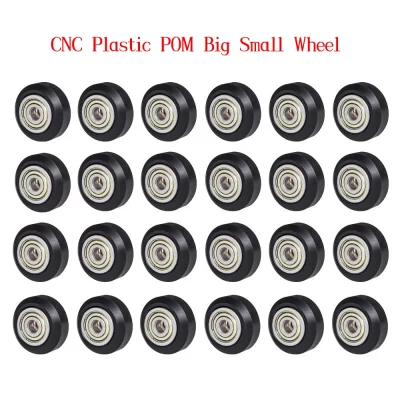 1/5/10/24 peças cnc plástico pom grande roda pequena com rolamento tensor v-slot perfil de alumínio polia perlin para impressora 3d ender3 v2