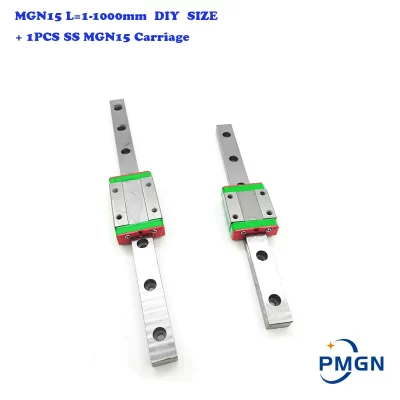 MGN15 15 milímetros Guia Linear L = 100 200 300 350 400 450 500 550 600 700 800 milímetros linear rail way + MGN15C ou MGN15H transporte linear