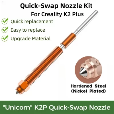 Para creality k2 plus bocal kit de bocal de troca rápida aço endurecido design totalmente metálico para creality k2 plus acessórios de impressora 3d