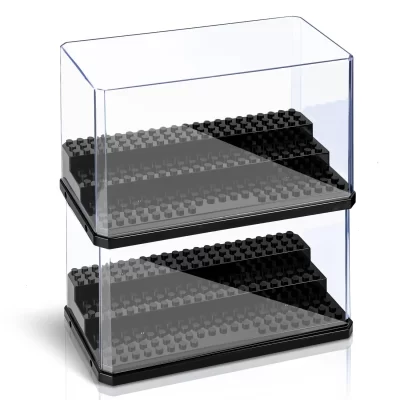 Acrílico Minifigures Display Case, Empilhável e Dustproof, Building Block Display Box, Lego Action Figure Brinquedos de armazenamento