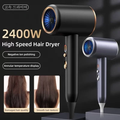 Secador de cabelo profissional, vento quente e frio, escova de ar, lonic negativo, forte powerdryer, ferramenta de salão de beleza, 2400w, 3a engrenagem