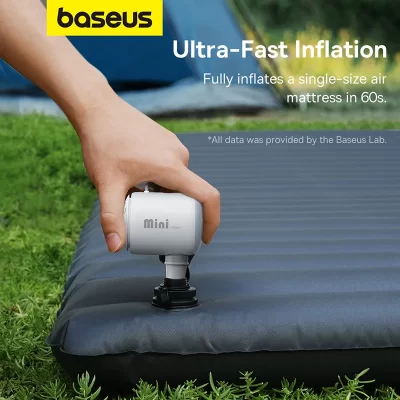 Baseus compressor de ar sem fio mini bomba inflator de ar para colchões de ar camas tapetes infláveis anel de natação desinflar para saco de armazenamento