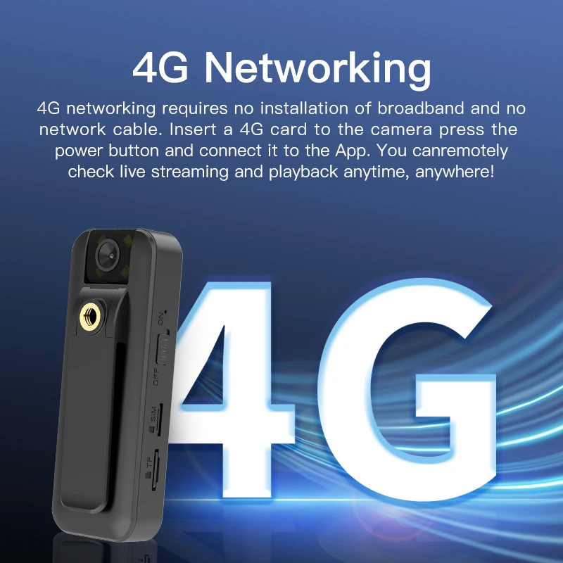 Câmera corporal de vídeo PEGATAH 4G 4K UHD Mini gravador corporal sem fio 180 ° Flip Recarregável Câmera Portátil Filmadora Aplicação da Lei - Image 4