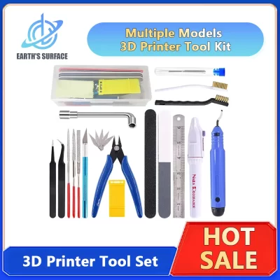 Ferramentas de impressão 3D Vários modelos Kit de ferramentas de impressora 3D Raspadores de acabamento Alicate de agulha de limpeza Kit de rebarbação