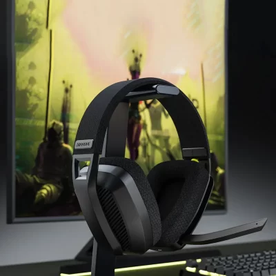 BINNUNE Fone de ouvido para jogos sem fio de 2,4 GHz com microfone para PS5 PS4 PC Mac Playstation Bluetooth Gaming Headset com microfone