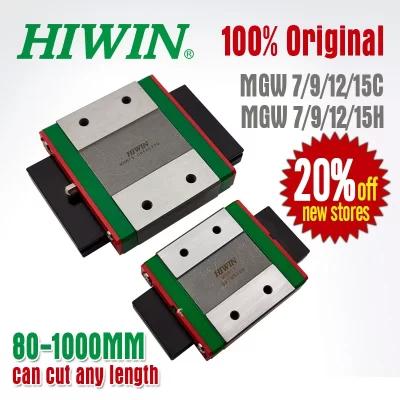 Hiwin-Guia Linear Bloco de Transporte, impressora 3D Part, MGW7C, MGW7H, MGW9C, MGW9H, MGW12C, MGW15C, MGW15H300, 350, 400