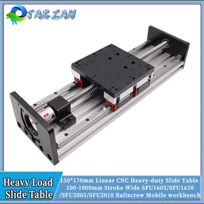 Mesa deslizante linear resistente, trilho de guia duplo, estágio linear sfu1605/sfu1610/sfu2005/sfu2010 hgr20, trilho de guia 4 peças hgr20 cnc