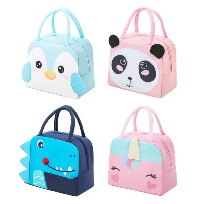 3d tridimensional bento saco bonito dos desenhos animados bento saco de almoço bolsa de armazenamento saco de isolamento lona lancheira saco pacote de gelo