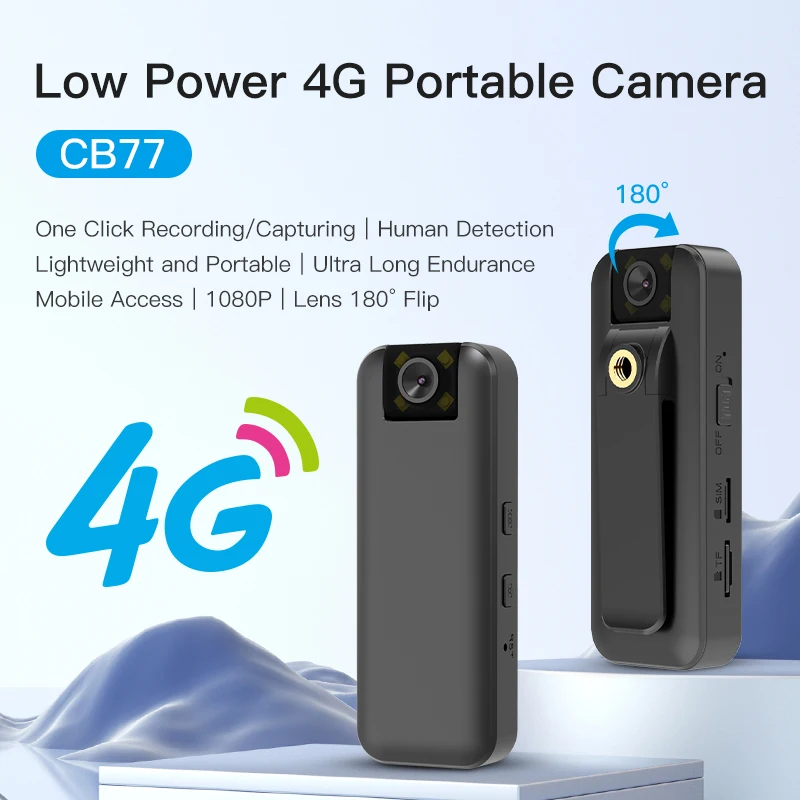Câmera corporal de vídeo PEGATAH 4G 4K UHD Mini gravador corporal sem fio 180 ° Flip Recarregável Câmera Portátil Filmadora Aplicação da Lei - Image 2