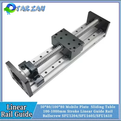 Guia de trilho linear, mesa deslizante de trilho duplo sfu 1204/1605/1610, plataforma de parafuso esférico, eixo xyz, estágio de movimento, 2/4 peças, controles deslizantes max 80kg