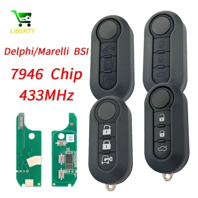 Chave do carro liberty pcf7946 433mhz fob para fiat 500l ducato citroen jumper peugeot boxer marelli fiat 500 doblo grande punto delphi