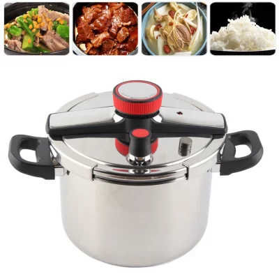 Grande panela de pressão multifuncional doméstica, aço inoxidável, à prova de explosão, 100KPa, 5 L, 6 L, 8L, prático