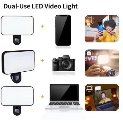 Bolso led selfie luz para iphone samsung ipad celular portátil clipe flash preenchimento vídeo foto ringlight fotografia lâmpada