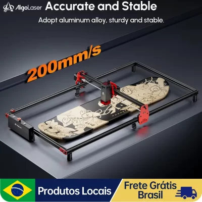 AlgoLaser-Gravador a laser para madeira e metal, Emergency Stop Flame e Gyro Detectio, 2 5 10 20, saída 20W