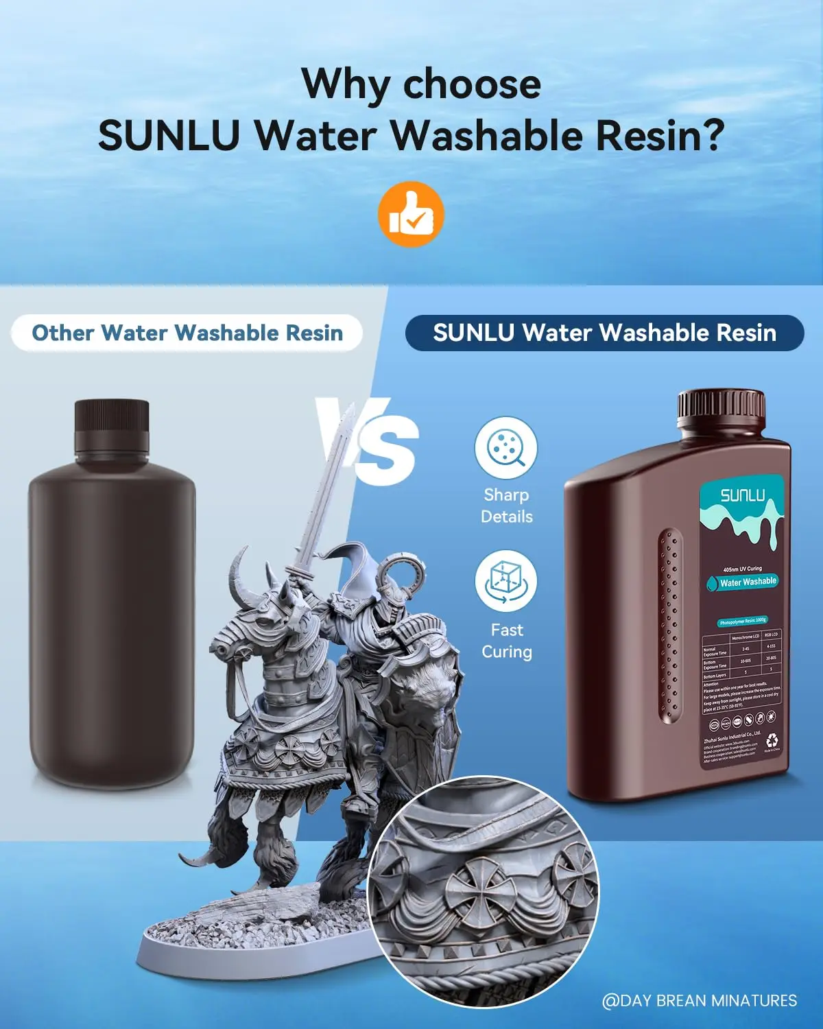 Sunlu 5kg padrão/resina 3d de lavagem de água 405nm resina uv para a maioria dos materiais de impressora 3d sla/dlp/lcd sensível ao uv 1kg - Image 5