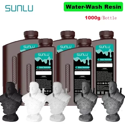 Sunlu 5kg lavagem de água abs/resina de lavagem de água 395-405nm resina fotopolímero de cura uv resina de cura rápida para impressora 3d lcd dlp sla