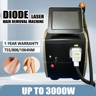 Dispositivo de remoção de pêlos a laser de diodo 2025 2 em 1 808nm com 3 comprimentos de onda 755 808 1064nm e máquina de remoção de tatuagem