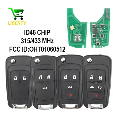 Libreza OHT 01060512 Chave remota do carro 2/3//4/5BT Fob 315MHz/433MHz ID46 para Chevrolet Cruze Camaro Malibu Sonic Opel GMC Chaves