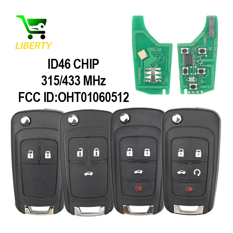 Libreza OHT 01060512 Chave remota do carro 2/3//4/5BT Fob 315MHz/433MHz ID46 para Chevrolet Cruze Camaro Malibu Sonic Opel GMC Chaves