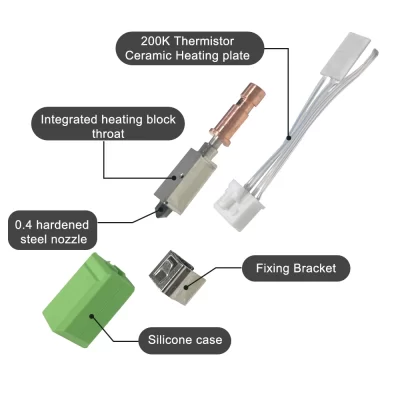 Para anycubic kobra s1 hotend bico cerâmico kobra s1 combo cabeça s1c impressora 3d 24v 48w aquecimento rápido 320 ℃ Acessórios para impressora 3D