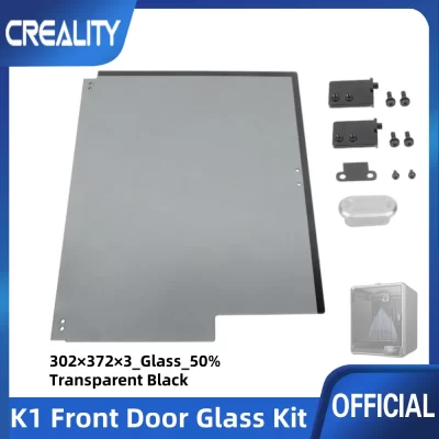 Peças originais da impressora 3D Creality K1 Kit de vidro da porta frontal 302 × 372 × 3_Glass_50% preto transparente