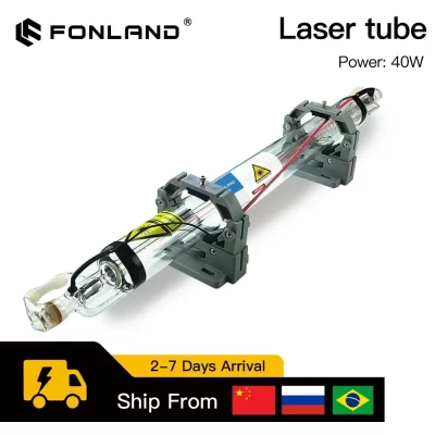 Fonland tubo laser co2 40w comprimento 700mm lâmpada laser de vidro para máquina de corte e gravação a laser co2 série k40 garantia de danos