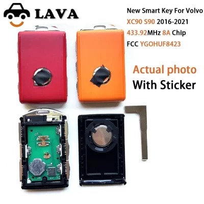Chave LAVA Nova Chave Inteligente PN 32256980 Chip FCC YGOHUF8423 434 MHZ 8A para chave de carro Volvo XC90 S90 2016-2021 Go sem chave