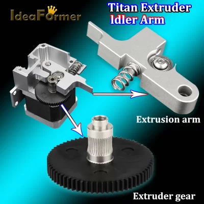 Extrusora Titan Aero atualizada, braço intermediário para artilharia Genius Sidewinder X1, todo em metal, 1.75mm, preto, prata, extrusora de peças de impressora 3D