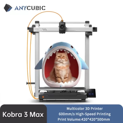 Anycúbico kobra 3 max multi-cor fdm até 600 mm/s velocidade de impressão enorme volume de construção 500*420*420mm impressora 3d de controle de aplicativo inteligente