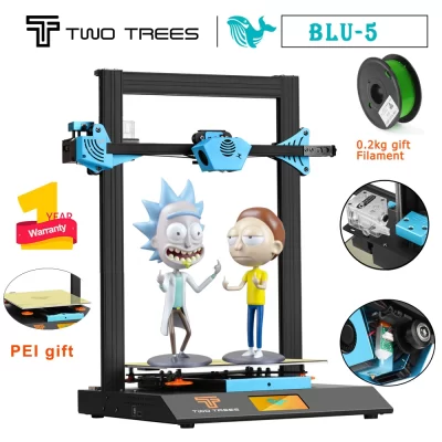 Twotrees Blu-5 impressora 3d diy pei magnético tmc2209 atualização 3d touch 4.3 polegada tela retomar falha de energia dupla eixo z bluer mais