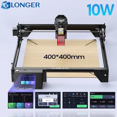 Longer ray5 10w gravador a laser máquina de gravura tela sensível ao toque 10000 mm/min lazer laser gravura corte máquina 400*400mm