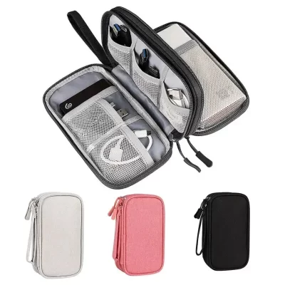 1pc novo organizador de viagem saco organizadores de armazenamento de cabo bolsa carry case portátil à prova ddouble água camadas duplas sacos de armazenamento cabo