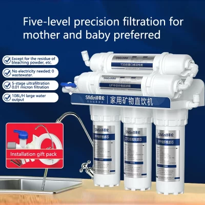Pré-filtro purificador de ultrafiltração de 5 estágios para água da torneira de cozinha de bebida direta doméstica
